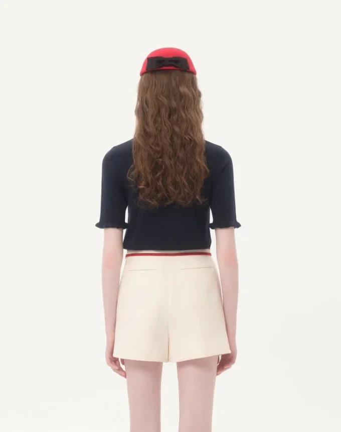 Embroidered Wool Top