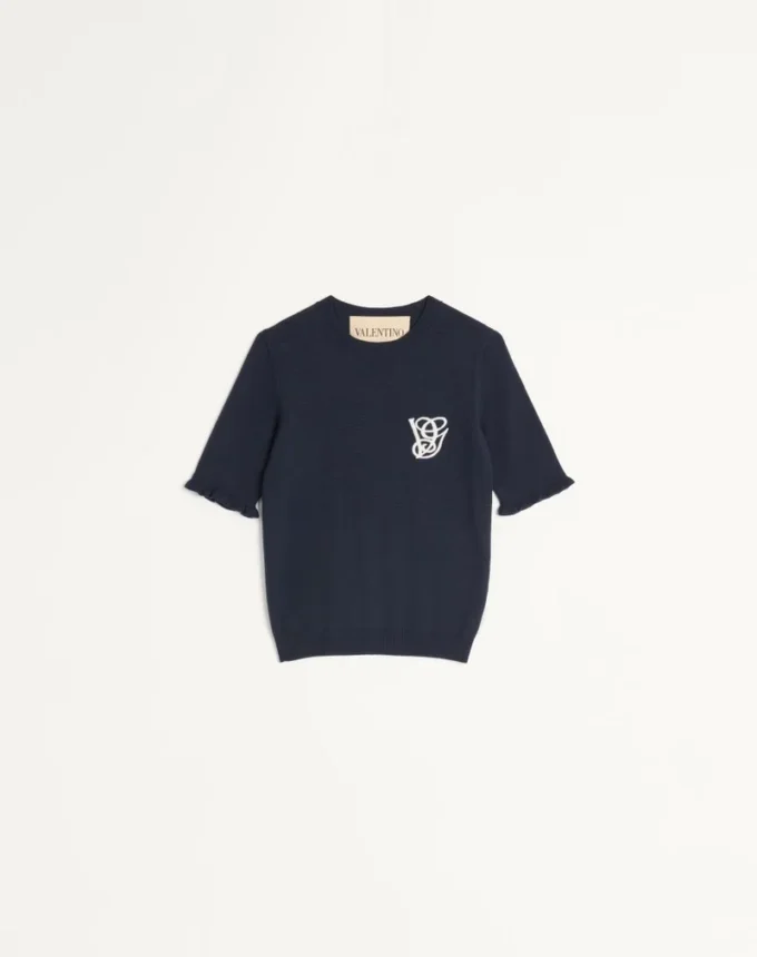 Embroidered Wool Top