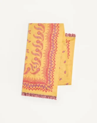 Escape Pareo In Cotton And Silk With Degradé Feather Print