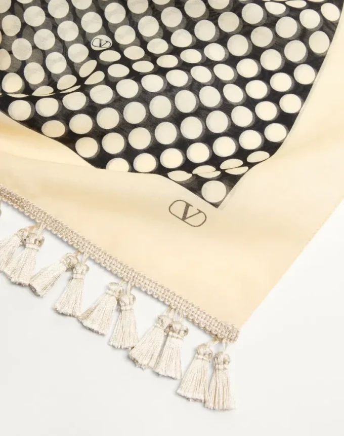 Escape Pareo In Cotton And Silk With Polka Dot Print