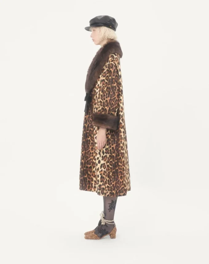 Fauve Eclat Spotted Wool Cloth Coat