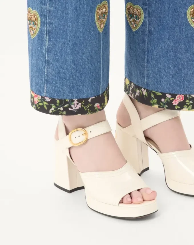 Fawcette Platform Sandal In Polished Calfskin 100Mm Fawcette Platform Sandal In Polished Calfskin 100Mm