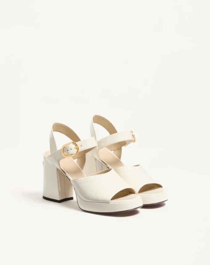 Fawcette Platform Sandal In Polished Calfskin 100Mm Fawcette Platform Sandal In Polished Calfskin 100Mm