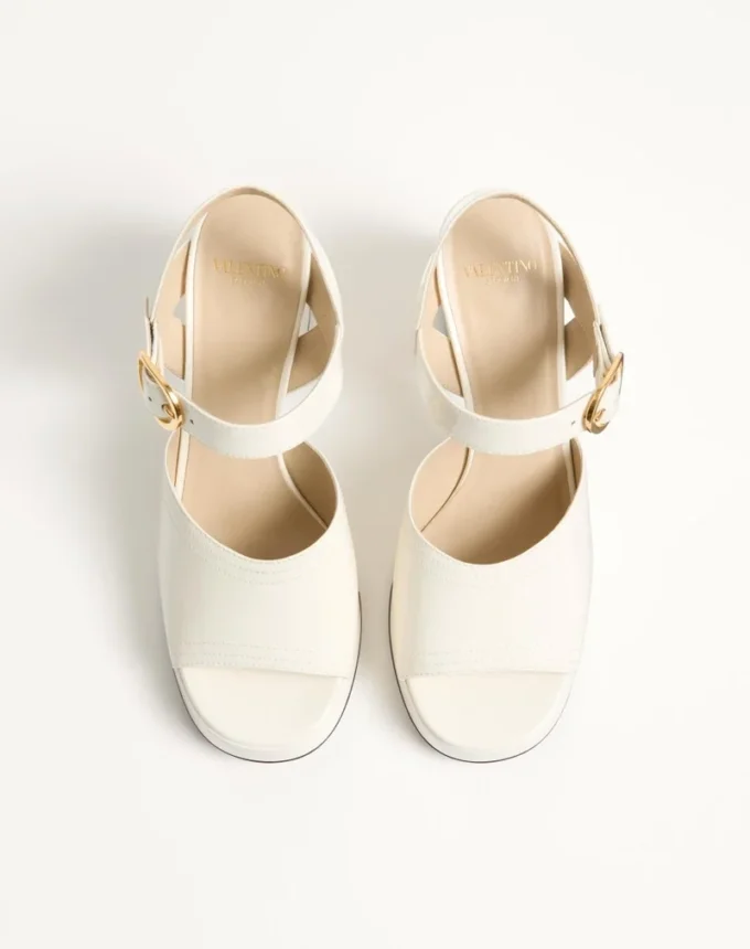 Fawcette Platform Sandal In Polished Calfskin 100Mm Fawcette Platform Sandal In Polished Calfskin 100Mm