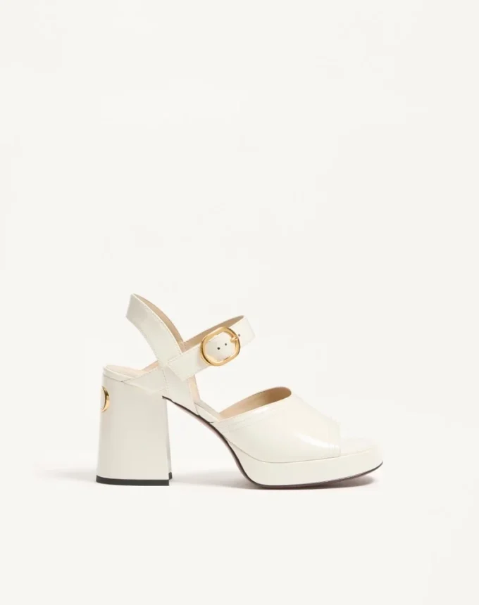 Fawcette Platform Sandal In Polished Calfskin 100Mm Fawcette Platform Sandal In Polished Calfskin 100Mm