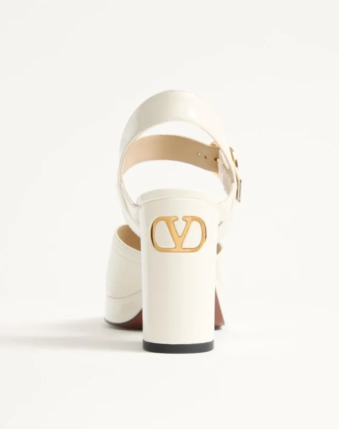 Fawcette Platform Sandal In Polished Calfskin 100Mm Fawcette Platform Sandal In Polished Calfskin 100Mm