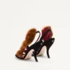 Fetishique Velvet Sandal With Fur Leaf 105 Mm