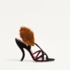 Fetishique Velvet Sandal With Fur Leaf 105 Mm