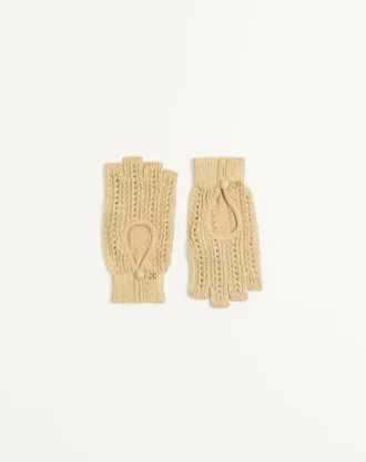 Fingerless Knitted Gloves In Lurex