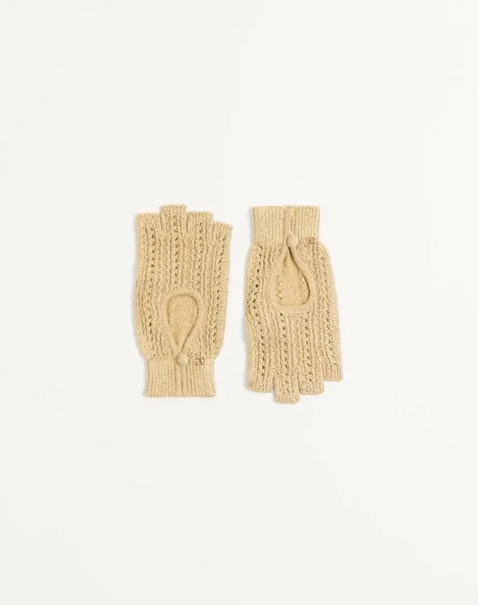Fingerless Knitted Gloves In Lurex