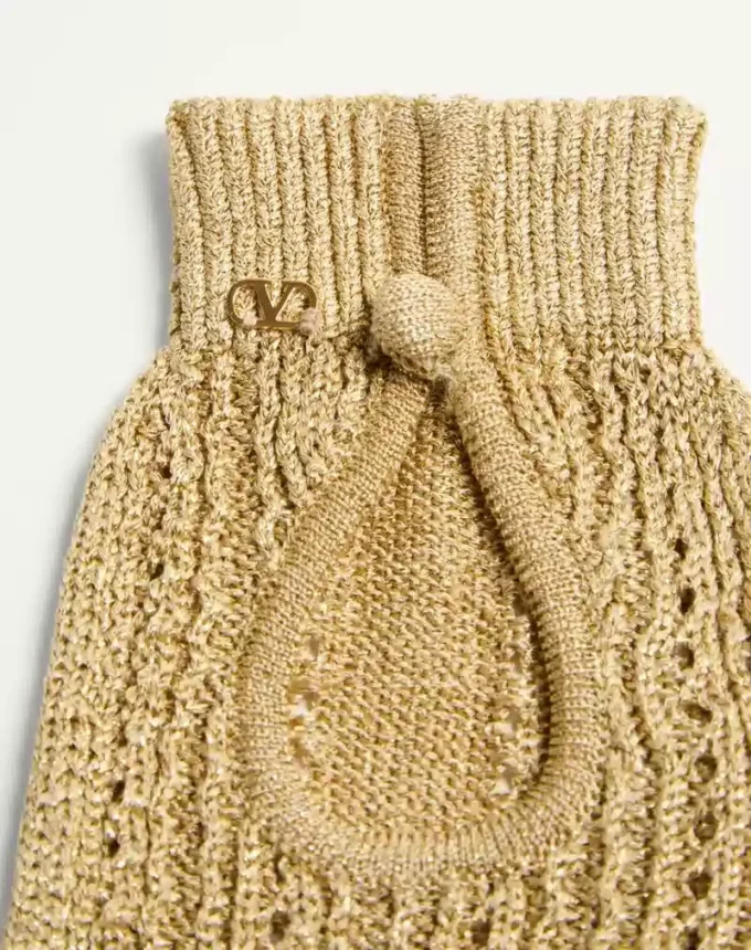 Fingerless Knitted Gloves In Lurex