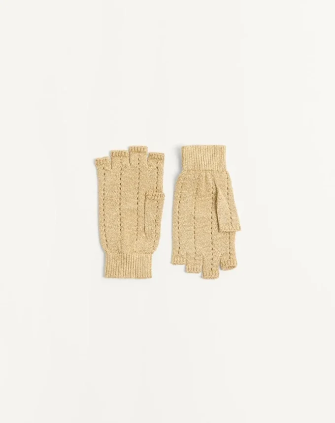 Fingerless Knitted Gloves In Lurex