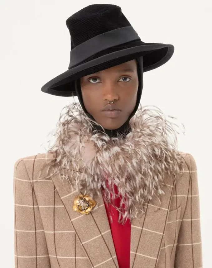 Fleur Lumineuse Brooch In Metal And Fabric