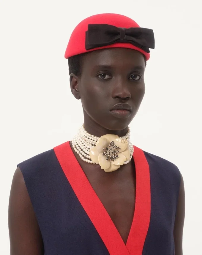 Fleur Lumineuse Necklace In Metal, Enamel, Pearls And Fabric Fleur Lumineuse Necklace In Metal, Enamel, Pearls And Fabric