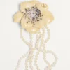 Valentino Garavani Fleur Lumineuse Necklace In Metal, Enamel, Pearls And Fabric