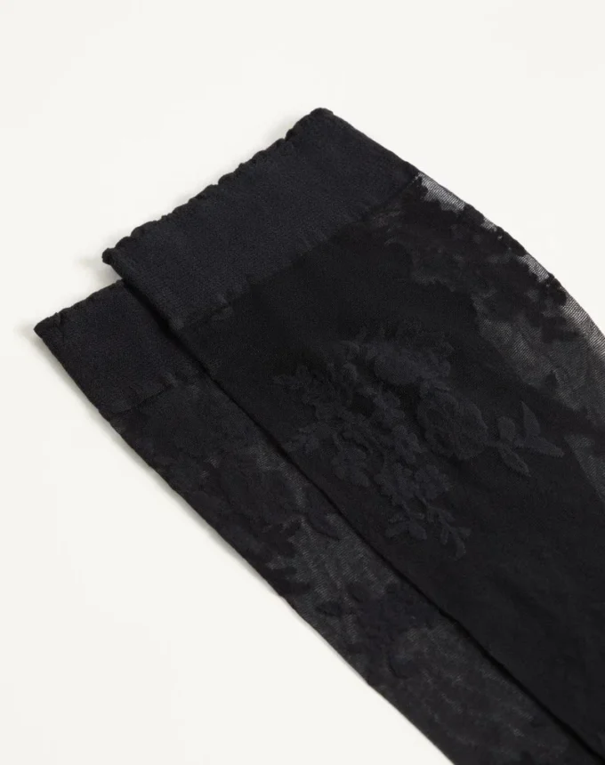 Floral Lycra Knee-High Socks