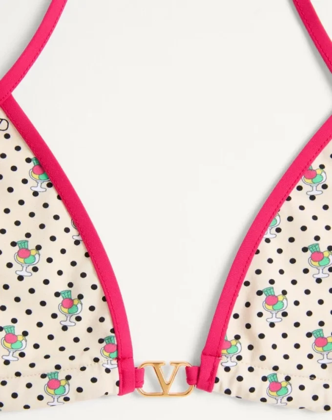 Gelatini Print Lycra Bikini With Polka Dots