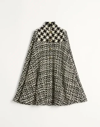 Geometric Tweed Cape