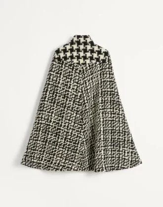 Geometric Tweed Cape