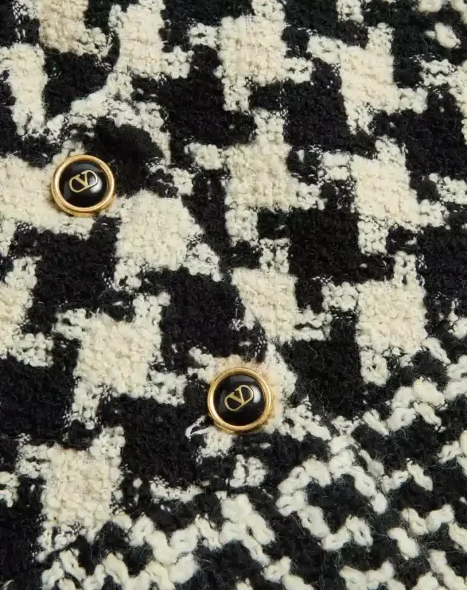 Geometric Tweed Cape