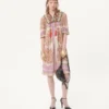 Georgette Lurex Dress With Voyage Imaginaire Print Georgette Lurex Dress With Voyage Imaginaire Print