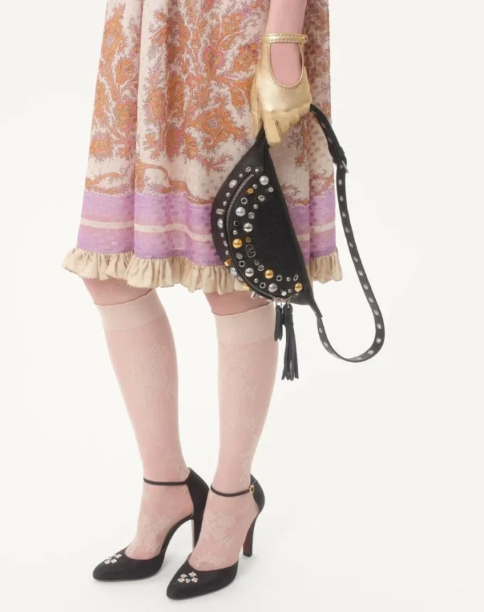 Georgette Lurex Dress With Voyage Imaginaire Print Georgette Lurex Dress With Voyage Imaginaire Print