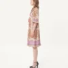 Georgette Lurex Dress With Voyage Imaginaire Print Georgette Lurex Dress With Voyage Imaginaire Print