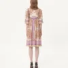 Georgette Lurex Dress With Voyage Imaginaire Print Georgette Lurex Dress With Voyage Imaginaire Print