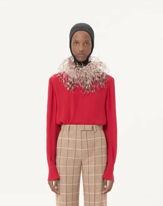 Georgette Top With Feathers Georgette Top With Feathers