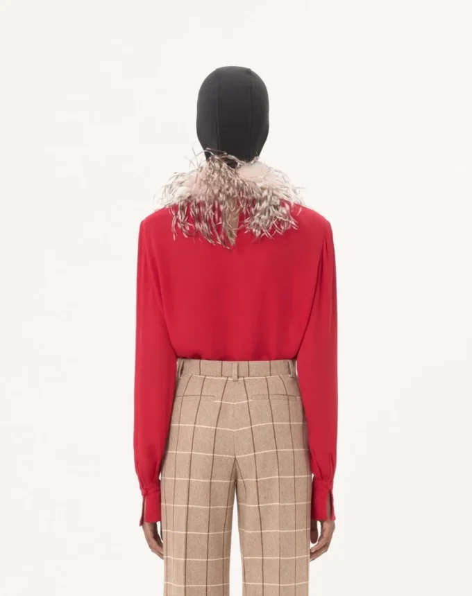 Georgette Top With Feathers Georgette Top With Feathers