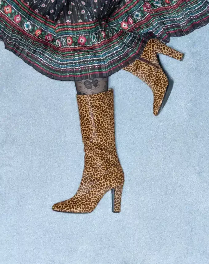 Hotty Boot in pony-effect calfskin 100mm