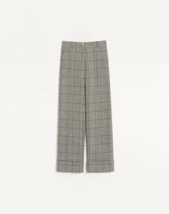 Houndstooth wool pants