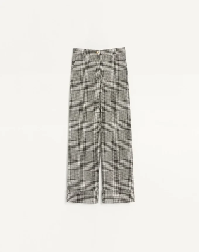 Houndstooth wool pants