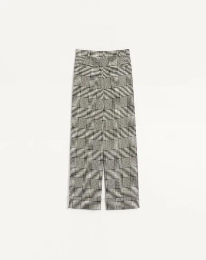 Houndstooth wool pants
