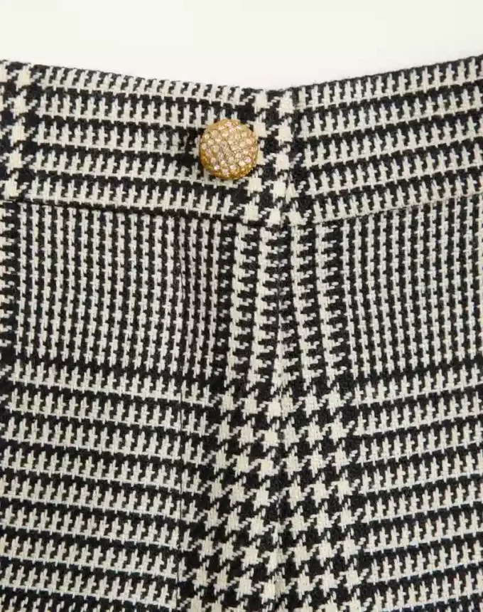 Houndstooth wool pants