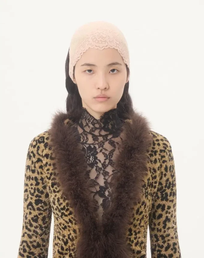 Jacquard Animal Print Lurex Knit Jacket