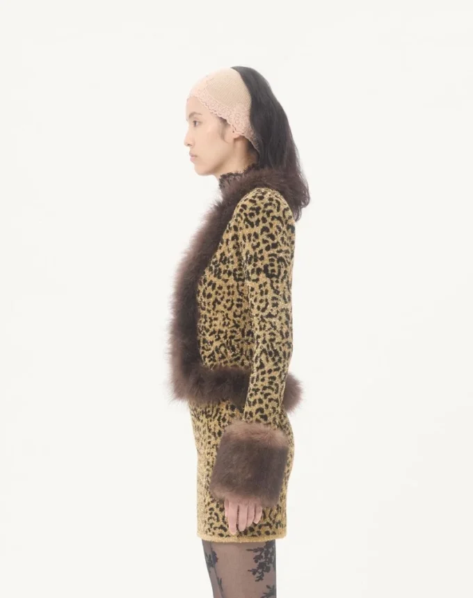 Jacquard Animal Print Lurex Knit Jacket