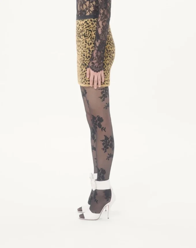 Jacquard Animal Print Lurex Knit Skirt Jacquard Animal Print Lurex Knit Skirt