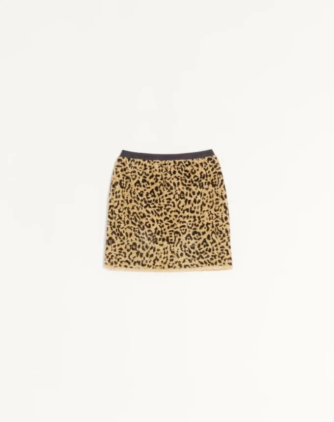 Jacquard Animal Print Lurex Knit Skirt Jacquard Animal Print Lurex Knit Skirt