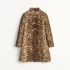 Jaguar Spots Printed Wool Cloth Coat