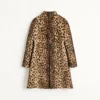 Jaguar Spots Printed Wool Cloth Coat