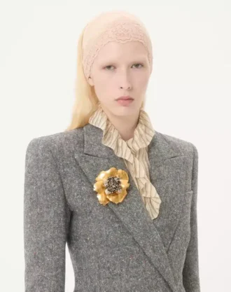 Jardin Aquatique Brooch In Metal, Fabric And Shells