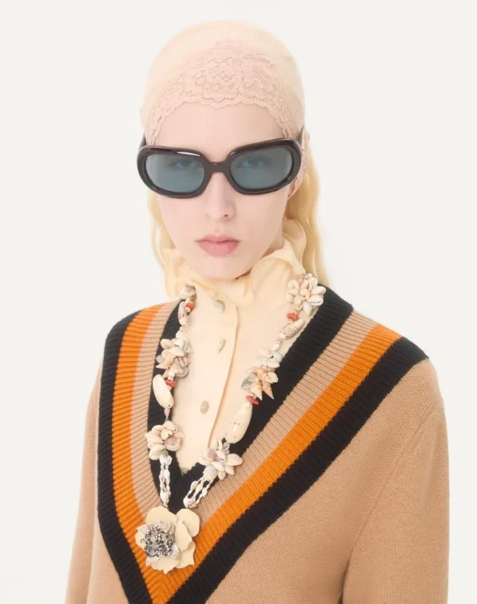 Jardin Aquatique Necklace In Metal, Enamel, Fabric, Shells, Coral And Natural Pearls