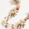 Jardin Aquatique Necklace In Metal, Enamel, Fabric, Shells, Coral And Natural Pearls