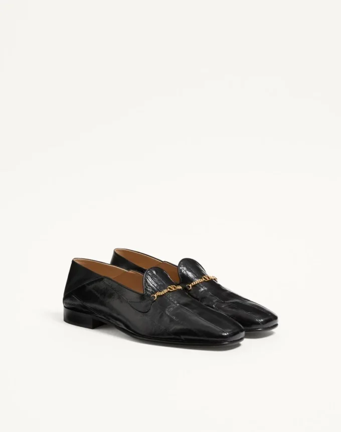 Jiggie Loafer in Eel Skin and Nappa Leather