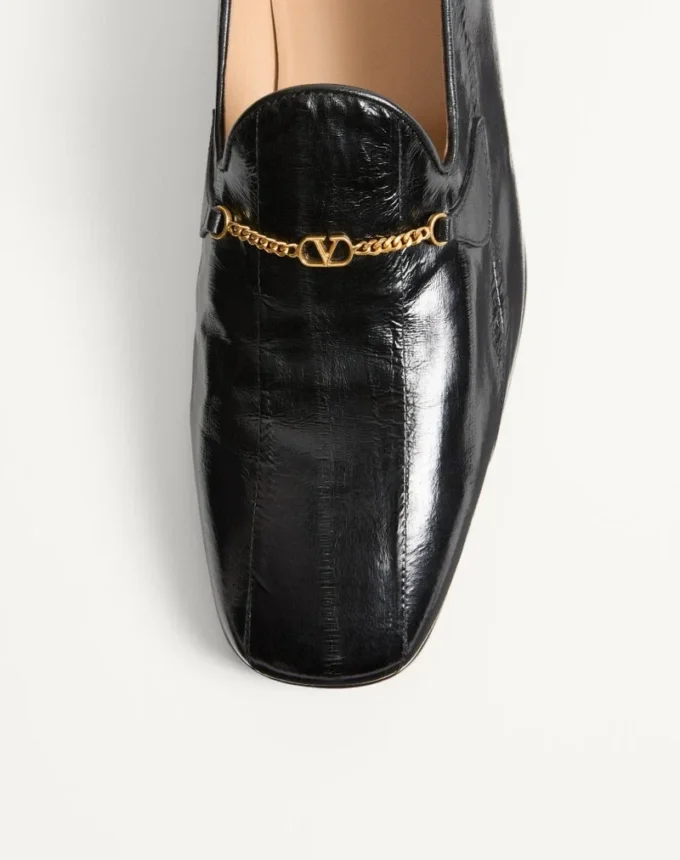Jiggie Loafer in Eel Skin and Nappa Leather