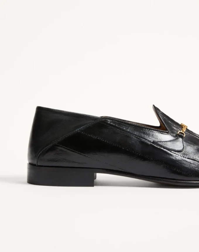 Jiggie Loafer in Eel Skin and Nappa Leather