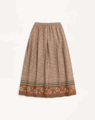 Knitted Skirt With Lurex Jacquard Pattern