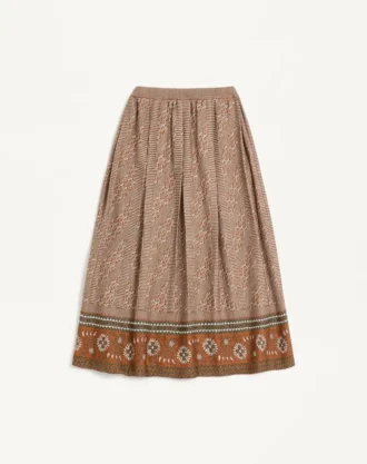 Knitted Skirt With Lurex Jacquard Pattern