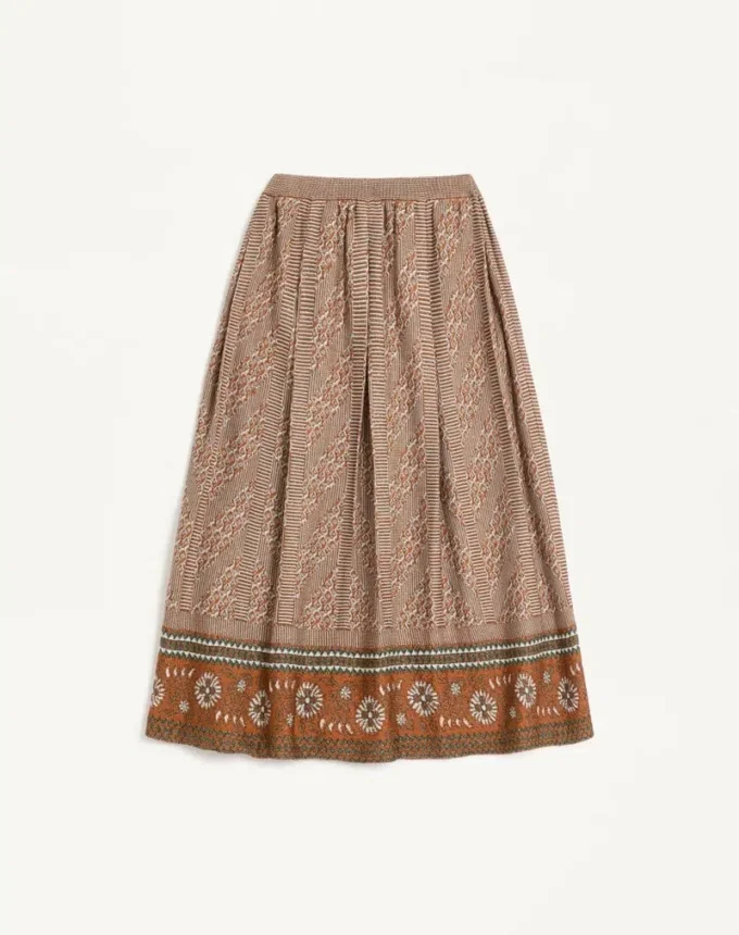 Knitted Skirt With Lurex Jacquard Pattern